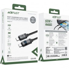Кабель USB 2.0 Type-C M-M 1.2 м 60W digital display Black C15-03 Acefast (6974316283720) Кабель USB 2.0 Type-C M-M 1.2 м 60W digital display Black C15-03 Acefast (6974316283720)