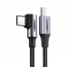 Кабель USB 2.0 Type-C M-M  2 м 90° 60W Чорний+Cірий  US255 UGREEN (50125)