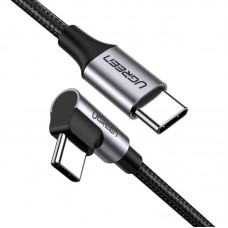 Кабель USB 2.0 Type-C M-M  2 м 90° 60W Чорний+Cірий  US255 UGREEN (50125)
