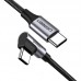 Кабель USB 2.0 Type-C M-M  2 м 90° 60W Чорний+Cірий  US255 UGREEN (50125)