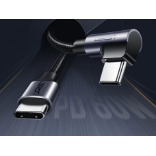 Кабель USB 2.0 Type-C M-M  2 м 90° 60W Чорний+Cірий  US255 UGREEN (50125)