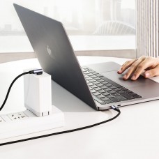 Кабель USB 2.0 Type-C M-M  2 м 90° 60W Чорний+Cірий  US255 UGREEN (50125)