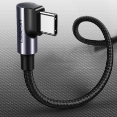 Кабель USB 2.0 Type-C M-M  2 м 90° 60W Чорний+Cірий  US255 UGREEN (50125)