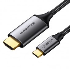 Кабель USB 3.1 Type-C M - HDMI M 1.5m 4K 60Hz Male Cable Aluminum Shell UGREEN MM142 (Gray Black) (50570)