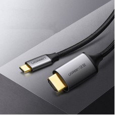 Кабель USB 3.1 Type-C M - HDMI M 1.5m 4K 60Hz Male Cable Aluminum Shell UGREEN MM142 (Gray Black) (50570)