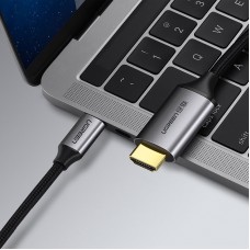 Кабель USB 3.1 Type-C M - HDMI M 1.5m 4K 60Hz Male Cable Aluminum Shell UGREEN MM142 (Gray Black) (50570)