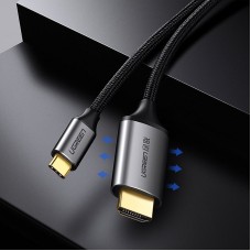 Кабель USB 3.1 Type-C M - HDMI M 1.5m 4K 60Hz Male Cable Aluminum Shell UGREEN MM142 (Gray Black) (50570)