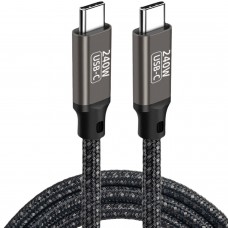 Кабель USB 3.1 Type-C M-M 3.0 м 240W 480Mbps чорний (S1027) Кабель USB 3.1 Type-C M-M 3.0 м 240W 480Mbps чорний (S1027)