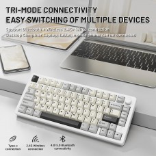 Клавіатура ігрова механічна Attack Shark X86 82кл.RGB Wireless Matcha Switch Starlight White (X86SW_AS)