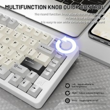 Клавіатура ігрова механічна Attack Shark X86 82кл.RGB Wireless Matcha Switch Starlight White (X86SW_AS)