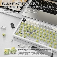 Клавіатура ігрова механічна Attack Shark X86 82кл.RGB Wireless Matcha Switch Starlight White (X86SW_AS)