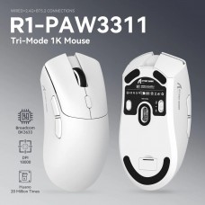 Мишка Attack Shark R1 Wireless/Bluetooth 18000dpi (PAW3311) 6кн. White (R1W_AS)