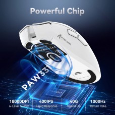 Мишка Attack Shark R1 Wireless/Bluetooth 18000dpi (PAW3311) 6кн. White (R1W_AS)
