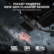 Мишка Attack Shark R2 Wireless/Bluetooth 42000dpi (PAW3950) 6кн. Black (R2B_AS)