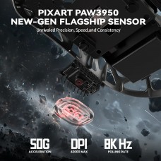 Мишка Attack Shark R2 Wireless/Bluetooth 42000dpi. (PAW3950) 6кн. Silver gray (R2SGR_AS)