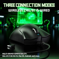 Мишка Attack Shark V3 Ultra-Light Wireless PAW3311 сенсор 25000dpi. 6кн. Black (V3B_AS)