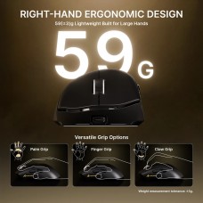 Мишка Attack Shark V8 Ultra-Light Wireless/Bluetooth 42000dpi. (PAW3950MAX) 6кн. Black (V8B_AS)