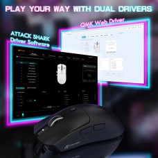 Мишка Attack Shark X1 Wireless/Bluetooth 40000dpi. (PAW3395PRO) 6кн. Black (X1B_AS)