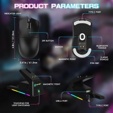 Мишка Attack Shark X1 Wireless/Bluetooth 40000dpi. (PAW3395PRO) 6кн. Black (X1B_AS)