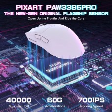 Мишка Attack Shark X1 Wireless/Bluetooth 40000dpi. (PAW3395PRO) 6кн. White (X1W_AS)