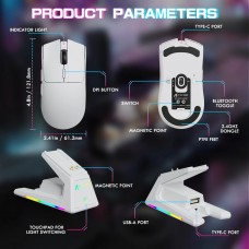 Мишка Attack Shark X1 Wireless/Bluetooth 40000dpi. (PAW3395PRO) 6кн. White (X1W_AS)