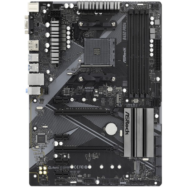 ASRock B450 PRO4 R2.0 (AM4/B450, 4*DDR4, PCIex16, DP, HDMI, VGA, 6xSATA, M.2,GLan, 8ch, ATX) (B450 PRO4 R2.0)