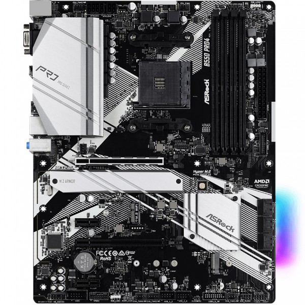 ASRock B550 Pro4 (AM4/B550, 4*DDR4, 2xPCIex16, HDMI/VGA, 6xSATA, 3xM.2, GLan, 7.1ch, ATX) (B550 Pro4)
