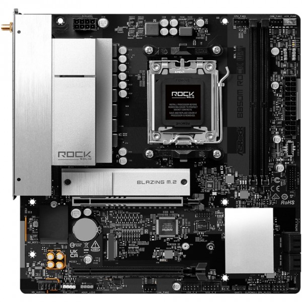 ASRock B850M ROCK WIFI (AM5/B850, 2*DDR5, PCIex16, HDMI/DP, 4xSATAIII,2xM.2, 2.5GLan, mATX) (B850M ROCK WIFI)