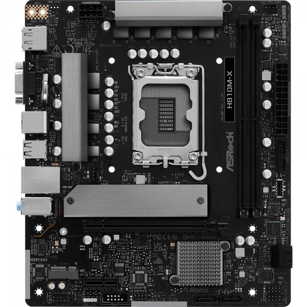 AsRock H810M-X (1851/H810, 2*DDR5, PCIex16, HDMI/DP/VGA, 4xSATA, M.2, 2.5Glan, 7.1ch, mATX) (H810M-X)
