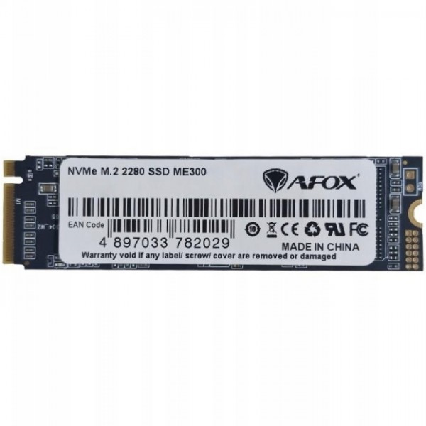 SSD 256Gb AFox ME300 M.2 2280 PCIe NVMe Gen 3x4 3D TLC NAND, Retail (ME300-256GN)
