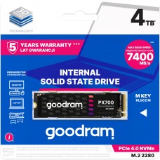 SSD 4Tb GoodRAM PX700 M.2 2280 PCIe NVMe Gen 4x4 3D NAND, Retail (SSDPR-PX700-04T-80)