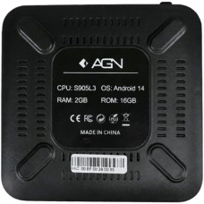 TV Медіаплеєр AGN Media Box Base 2/16Gb/ Amlogic S905L3/ Android 14/ WiFi 2.4G+5G/LAN:100M/ (AGNBASE216)