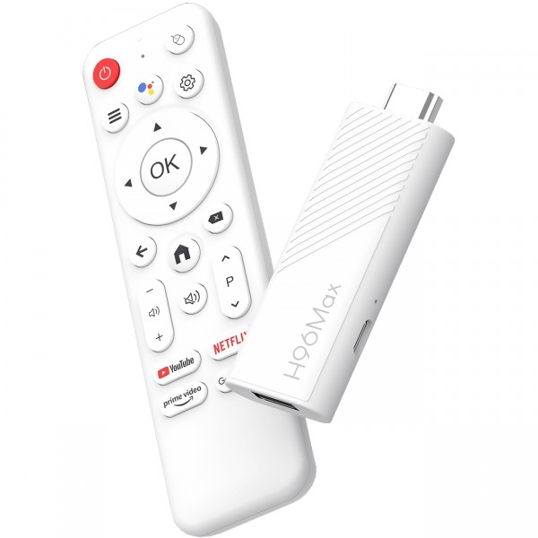TV Медіаплеєр H96 MAX H313 TV Stick 2/16Gb/ Allwinner H313/ Android 14/ WiFi 2.4G+5G/білий (H313_TV_STICK)