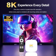 TV Медіаплеєр H96 MAX M2 plus 4/32Gb/ Rockchip RK3528/ Android 14/ WiFi 6/ BT 5.4/ LAN:100M/ IRпульт (M2PLUS_4GB/32GB)