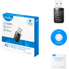 Адаптер WiFi Cudy WU1300S, AC1300 Wi-Fi USB 3.0 Adapter (WU1300S)