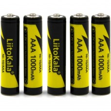 Акумулятор AAA 1000mAh, 1.2V NI-MH, rechargeable battery, LiitoKala, blister 5 pcs (Ni-10/AAA-5B)