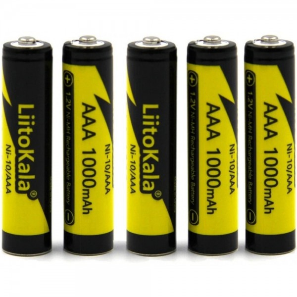 Акумулятор AAA 1000mAh, 1.2V NI-MH, rechargeable battery, LiitoKala, blister 5 pcs (Ni-10/AAA-5B)