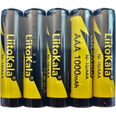 Акумулятор AAA 1000mAh, 1.2V NI-MH, rechargeable battery, LiitoKala, blister 5 pcs (Ni-10/AAA-5B)