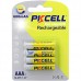 Акумулятор AAA 600mAh, 1.2V Ni-MH, rechargeable battery, PKCELL, 4pcs/card (AAA600-4B)