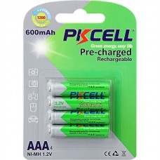 Акумулятор AAA 600mAh, 1.2V Ni-MH, RTU rechargeable battery, PKCELL, 4pcs/card (AAA600-4B RTU)