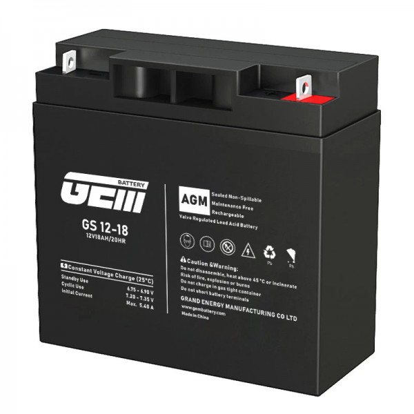 Акумуляторна батарея GEM Battery 12V-18Ah, AGM, L1/T1, (GS 12-18) (GS 12-18)