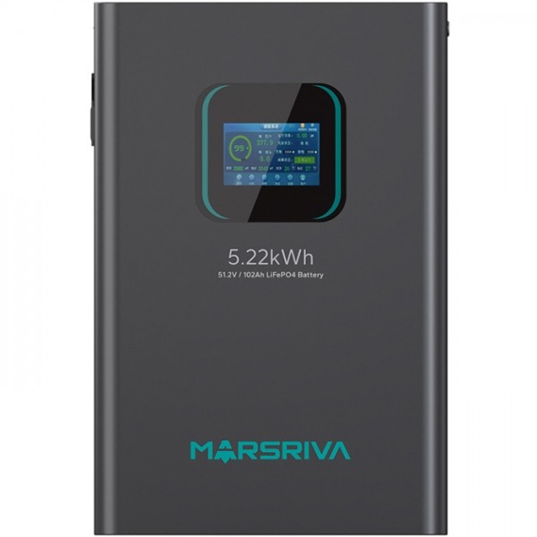 Акумуляторна батарея Marsriva LiFePO4, 51.2V/102Ah, 5.22KWH, настінний (MR-LFP48-100-WMD)