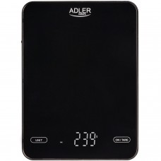Ваги кухонні Adler AD 3177 black електронні/ 10кг/ г мл, унція/ USB type C/ автовимкнення/ скло (AD3177B)