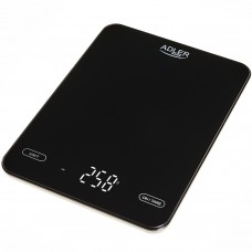 Ваги кухонні Adler AD 3177 black електронні/ 10кг/ г мл, унція/ USB type C/ автовимкнення/ скло (AD3177B)