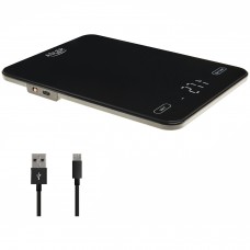Ваги кухонні Adler AD 3177 black електронні/ 10кг/ г мл, унція/ USB type C/ автовимкнення/ скло (AD3177B)