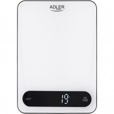 Ваги кухонні Adler AD 3177 white black електронні/ 10кг/ г мл, унція/ USB type C/ автовимкнення (AD3177WB)