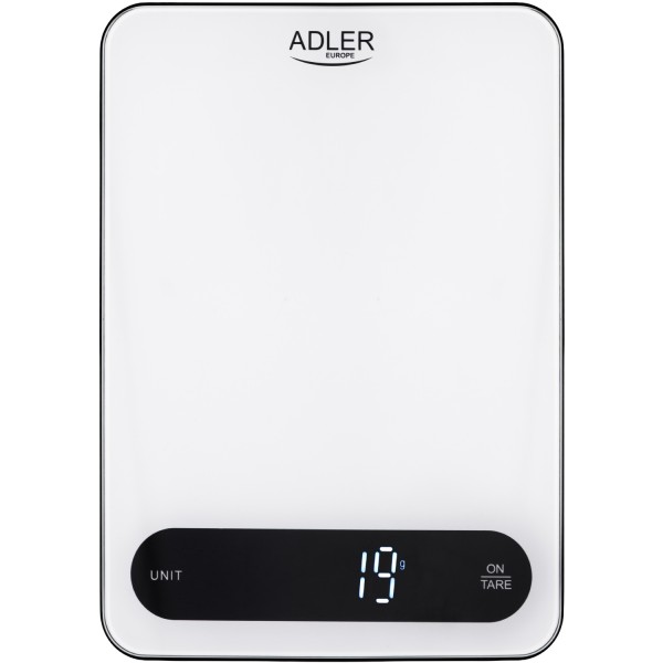 Ваги кухонні Adler AD 3177 white black електронні/ 10кг/ г мл, унція/ USB type C/ автовимкнення (AD3177WB)