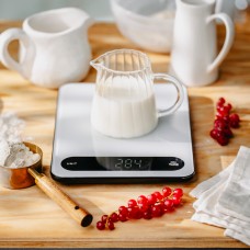 Ваги кухонні Adler AD 3177 white black електронні/ 10кг/ г мл, унція/ USB type C/ автовимкнення (AD3177WB)