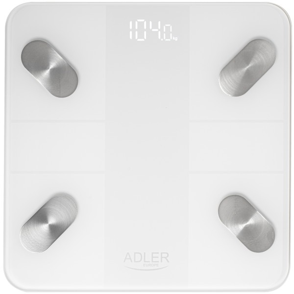 Ваги напольні Adler AD 8186 white електронні/ Smart/ 180кг/ 3хААА/ автовимкнення/ білі (AD8186W)