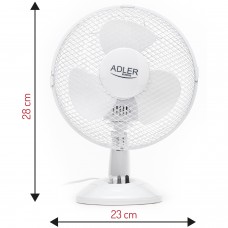 Вентилятор AdlerAD 7302 white настільний/ 45Вт/ D=23см/ автоповорот/ білий (AD7302)